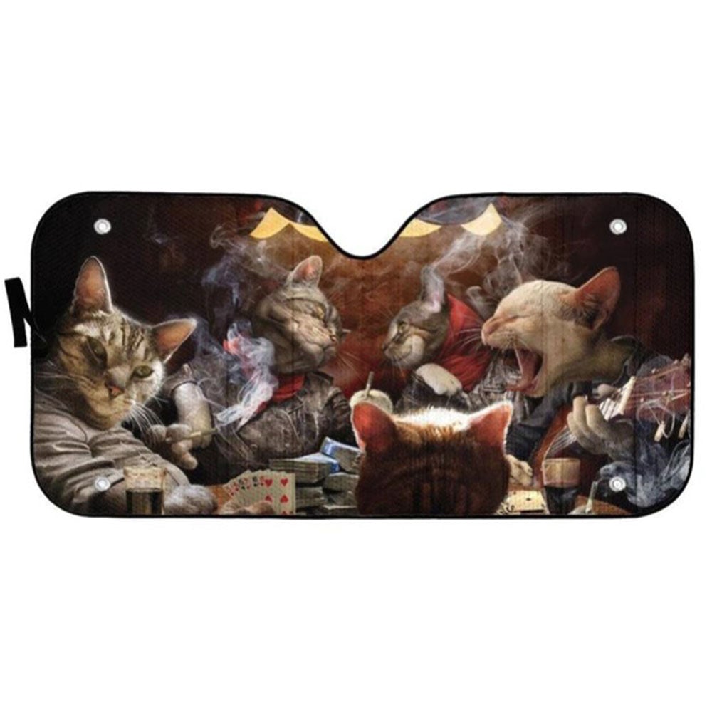 Funny Cat Nights Out Custom Car Auto Sun Shades Windshield Accessories Decor Gift