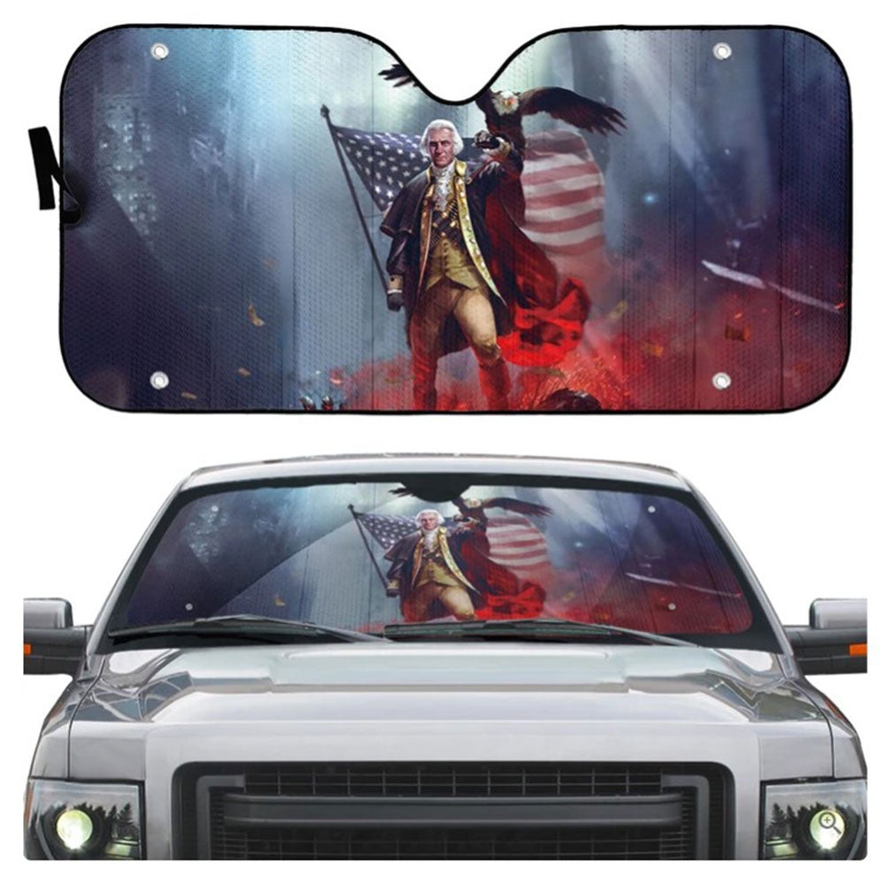 George WARshington Custom Car Auto Sun Shades Windshield Accessories Decor Gift