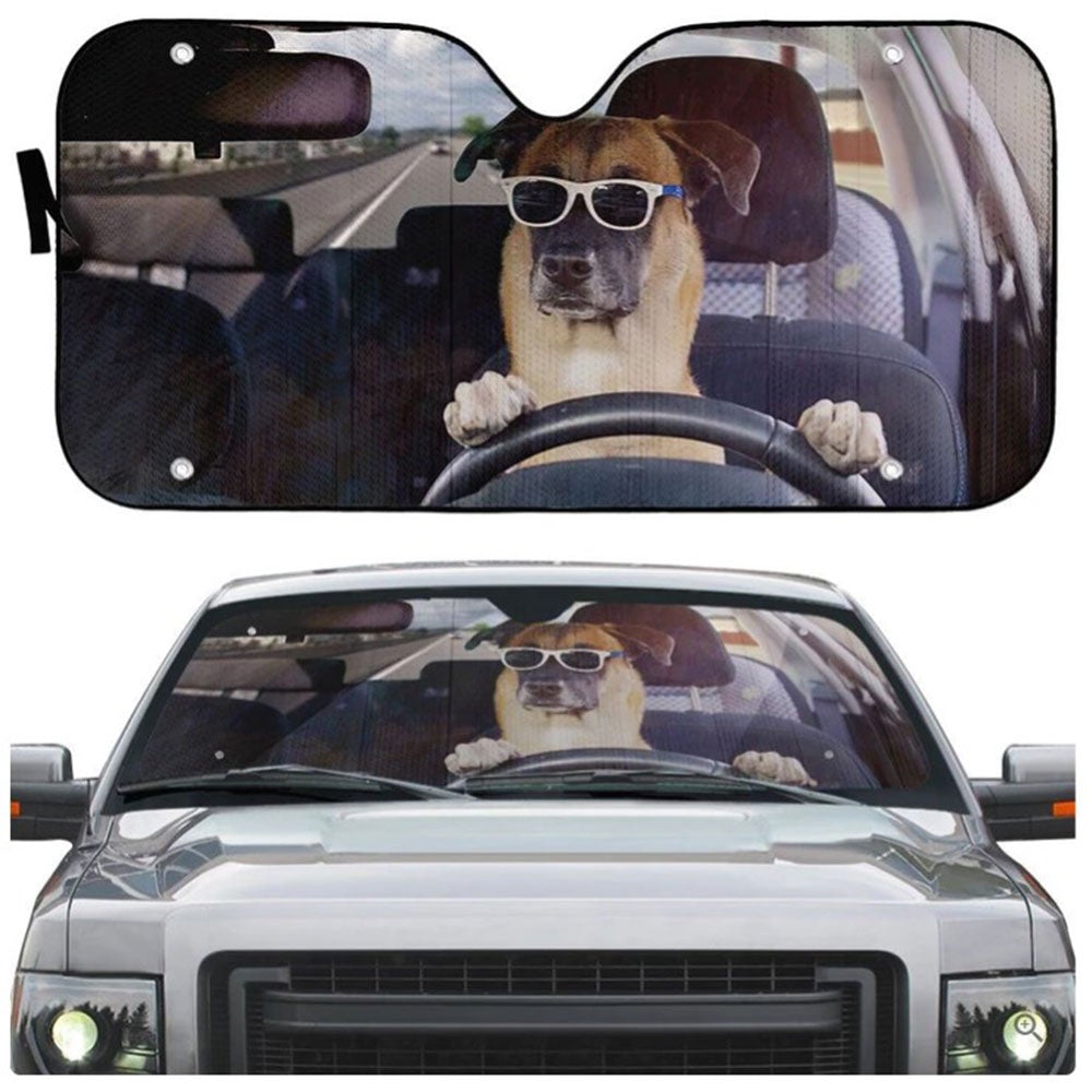 Guard Dog Driving Custom Car Auto Sun Shades Windshield Accessories Decor Gift