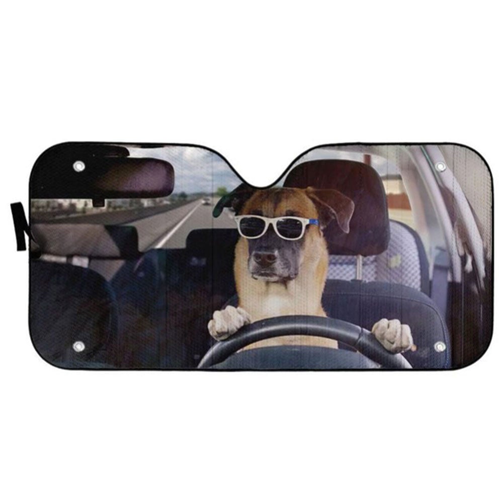 Guard Dog Driving Custom Car Auto Sun Shades Windshield Accessories Decor Gift