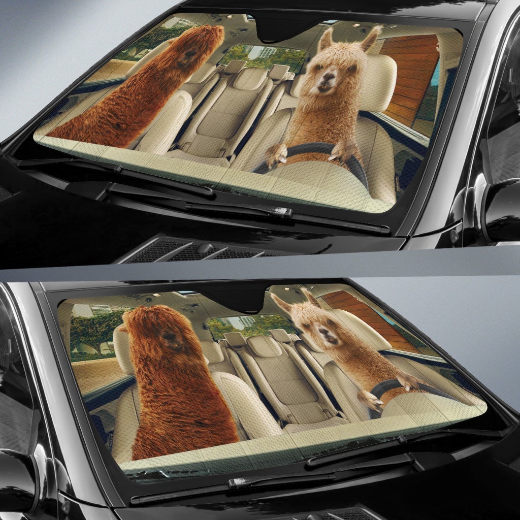 Driving Alpacas Car Auto Sunshades
