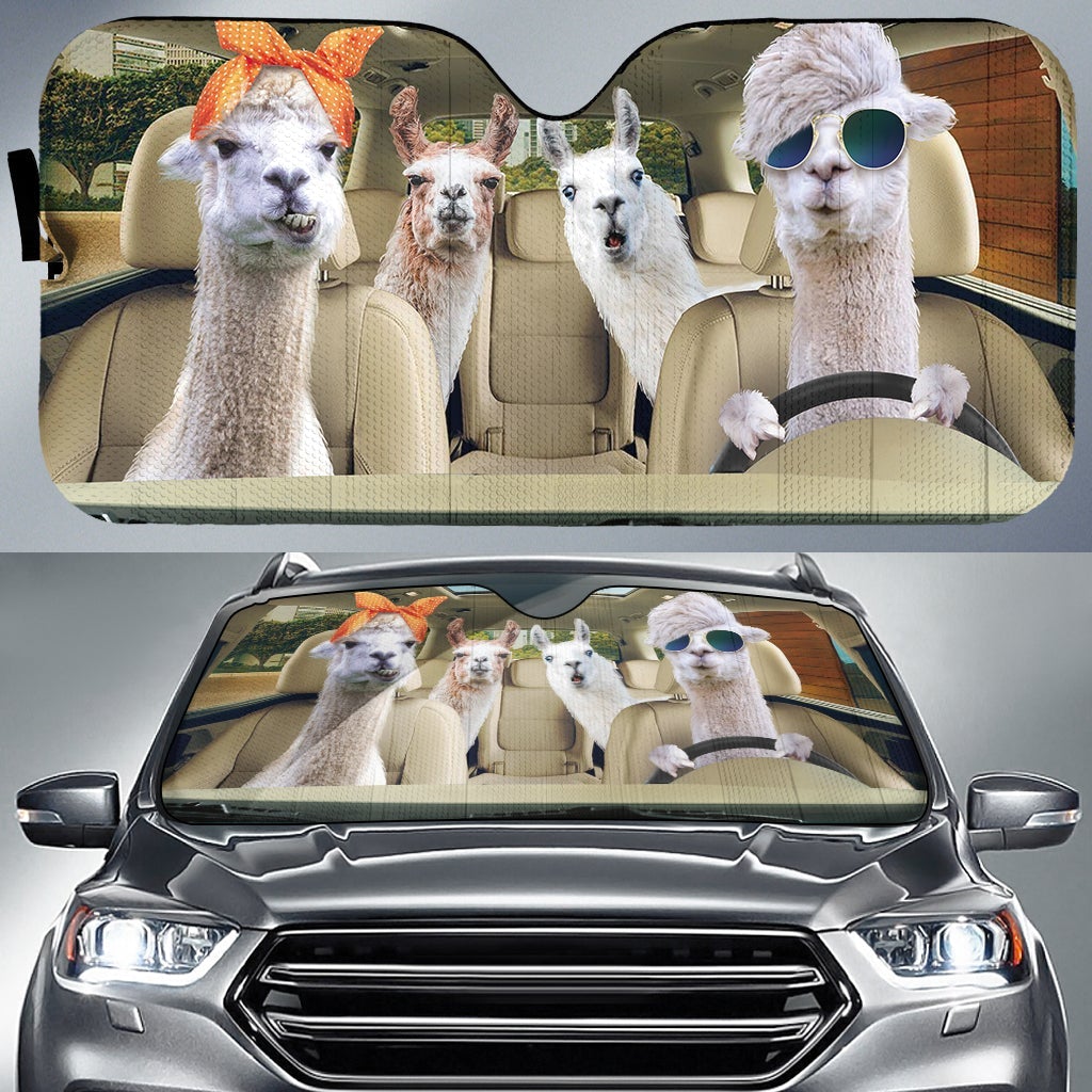 Driving Llamas Car Auto Sunshades