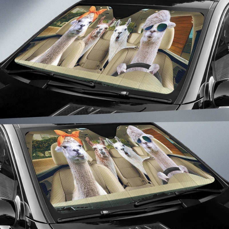 Driving Llamas Car Auto Sunshades