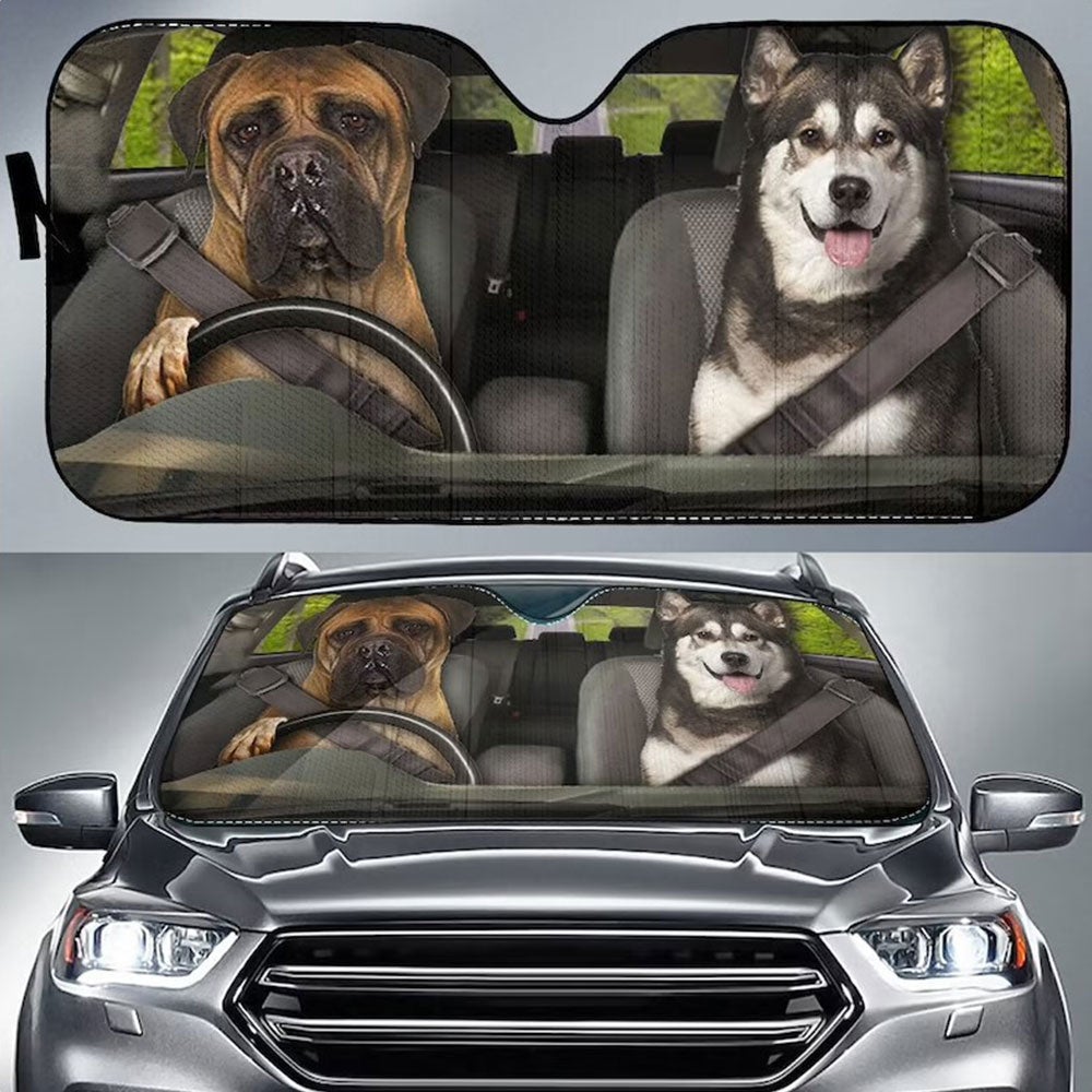 Funny Dogs Car Auto Sun Shades Windshield Accessories Decor Gift