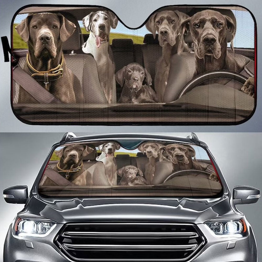 Great Dane Dogs Custom Car Auto Sun Shades Windshield Accessories Decor Gift