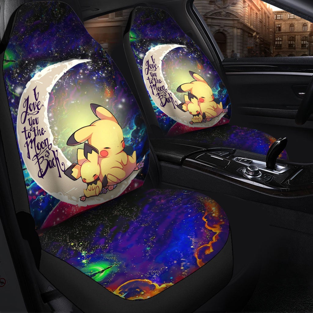 Pikachu Pokemon Sleep Love You To The Moon Galaxy Car Seat Covers