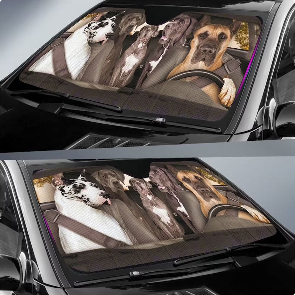 Great Dane Dogs Funny Car Auto Sun Shades Windshield Accessories Decor Gift