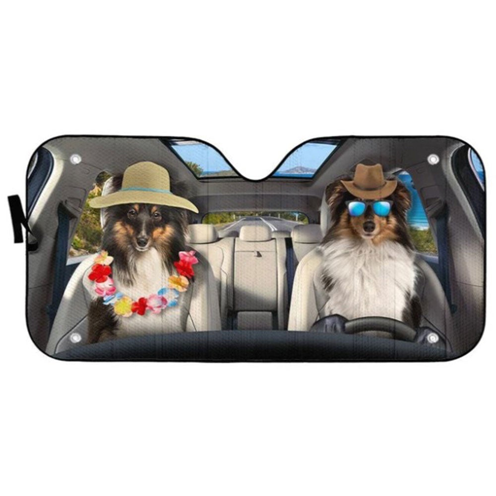 Shetland Sheepdog Car Auto Sun Shades Windshield Accessories Decor Gift