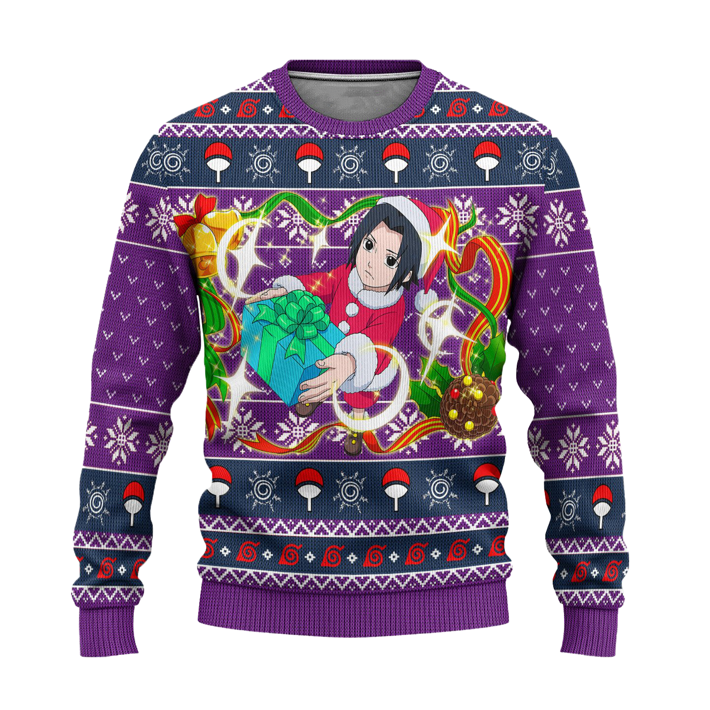 Sasuke Ugly Christmas Sweater Naruto Anime Xmas Gift