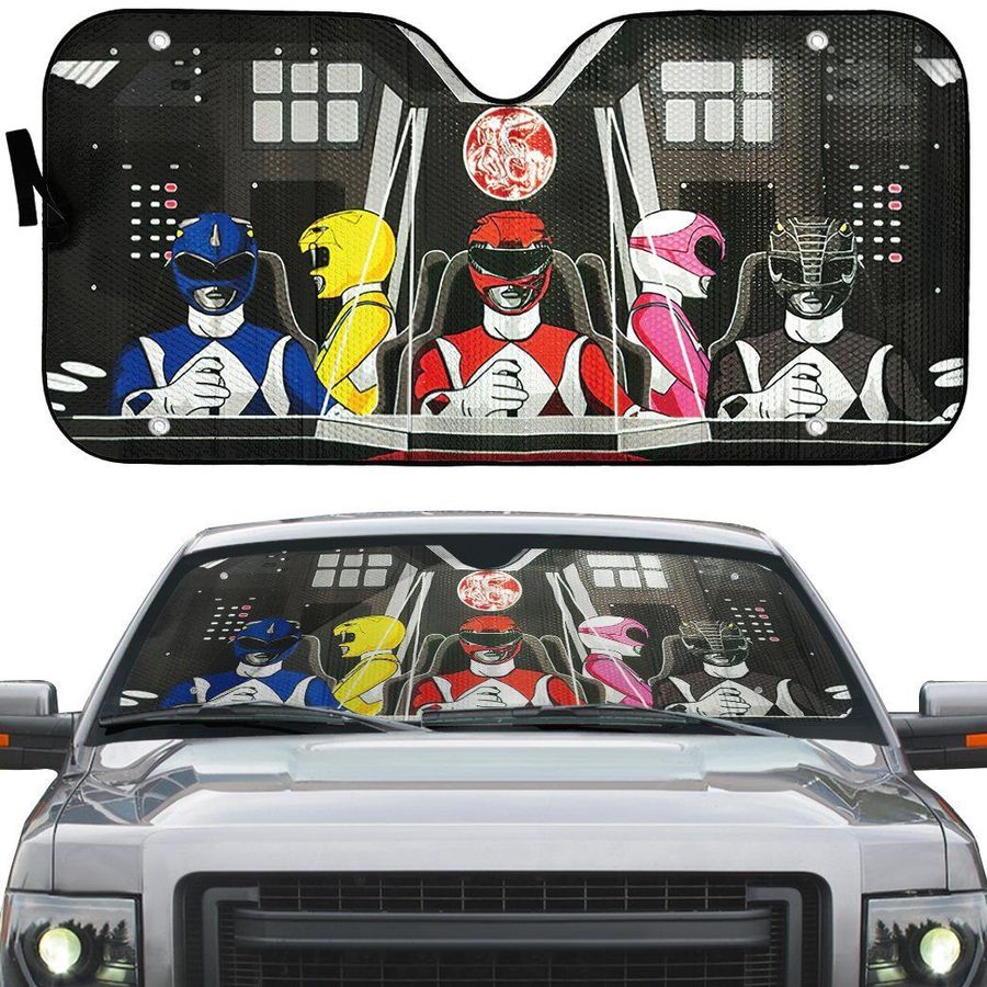 Mighty Morphins Power Rangers Custom Car Auto Sunshade Windshield Accessories Decor Gift