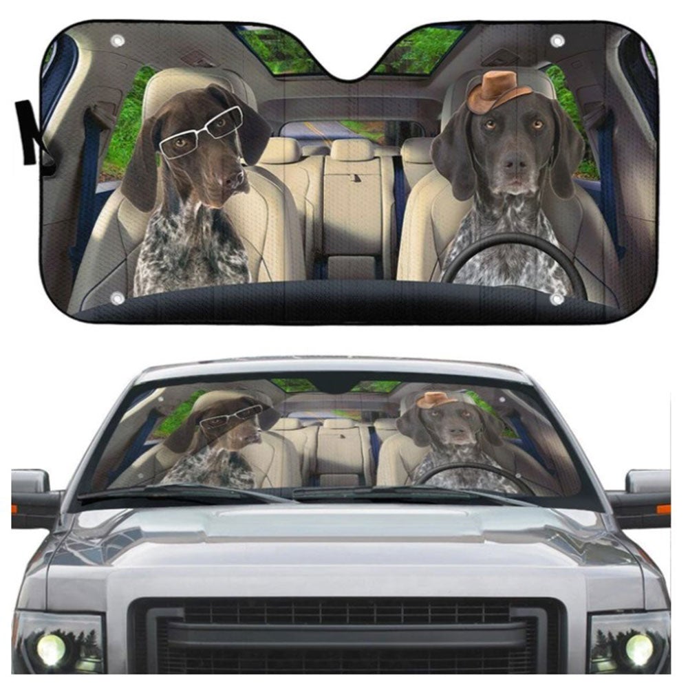 German Shorthaired Pointers Dog Car Auto Sun Shades Windshield Accessories Decor Gift