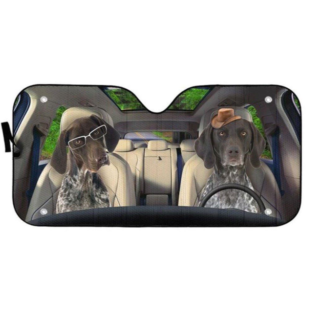 German Shorthaired Pointers Dog Car Auto Sun Shades Windshield Accessories Decor Gift