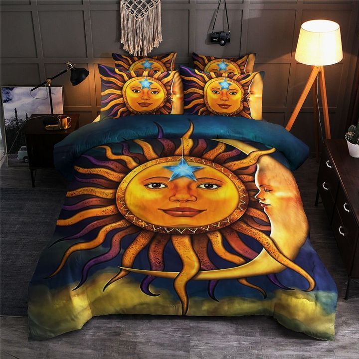 Sun And Moon Bedding Set Duvet Cover And 2 Pillowcases