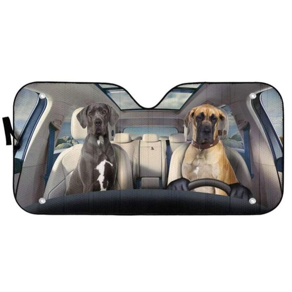 Great Dane Custom Car Auto Sun Shades Windshield Accessories Decor Gift