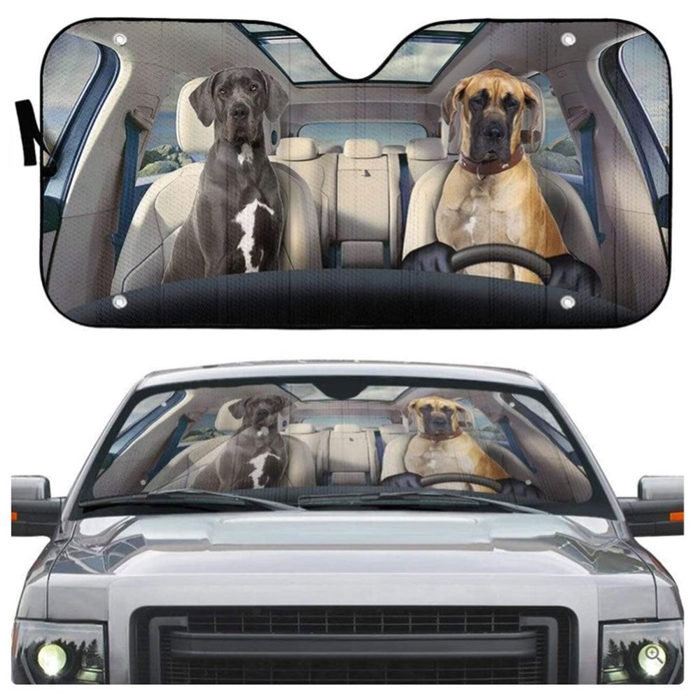 Great Dane Custom Car Auto Sun Shades Windshield Accessories Decor Gift