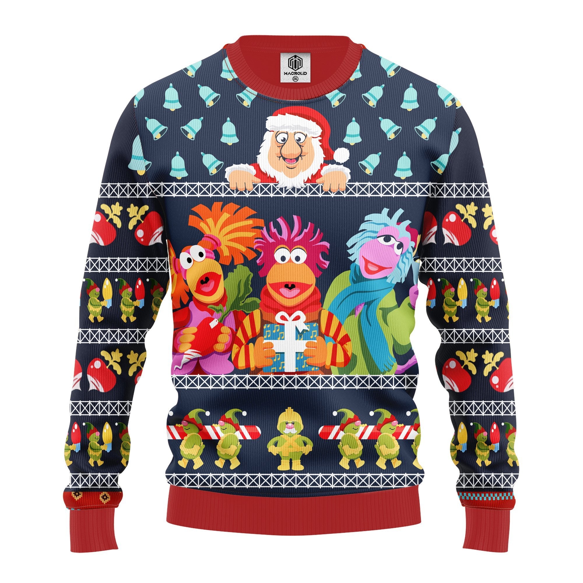 Fraggle Rock Sublimated Adult Ugly Christmas Sweater Amazing Gift Idea Thanksgiving Gift