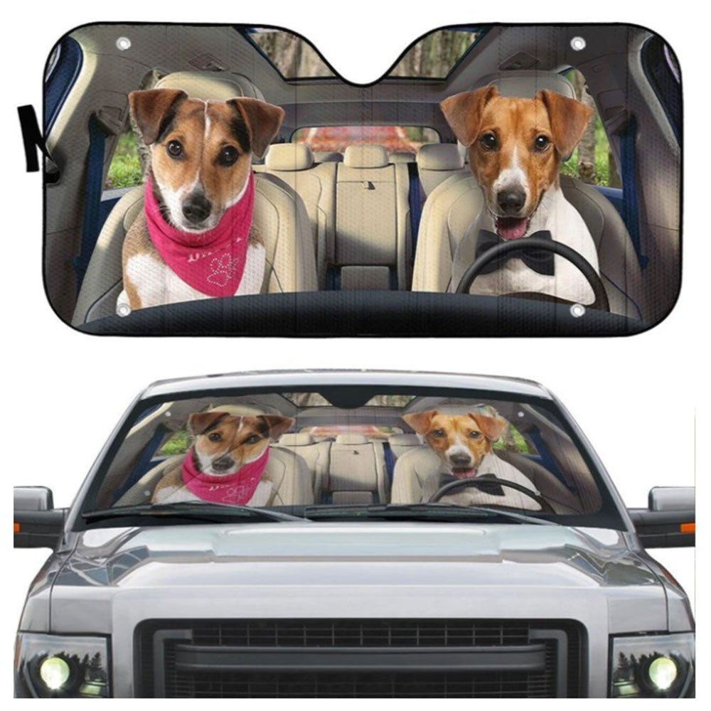 Jack Russell Terrier Dog Car Auto Sun Shades Windshield Accessories Decor Gift