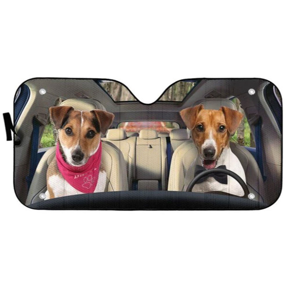 Jack Russell Terrier Dog Car Auto Sun Shades Windshield Accessories Decor Gift