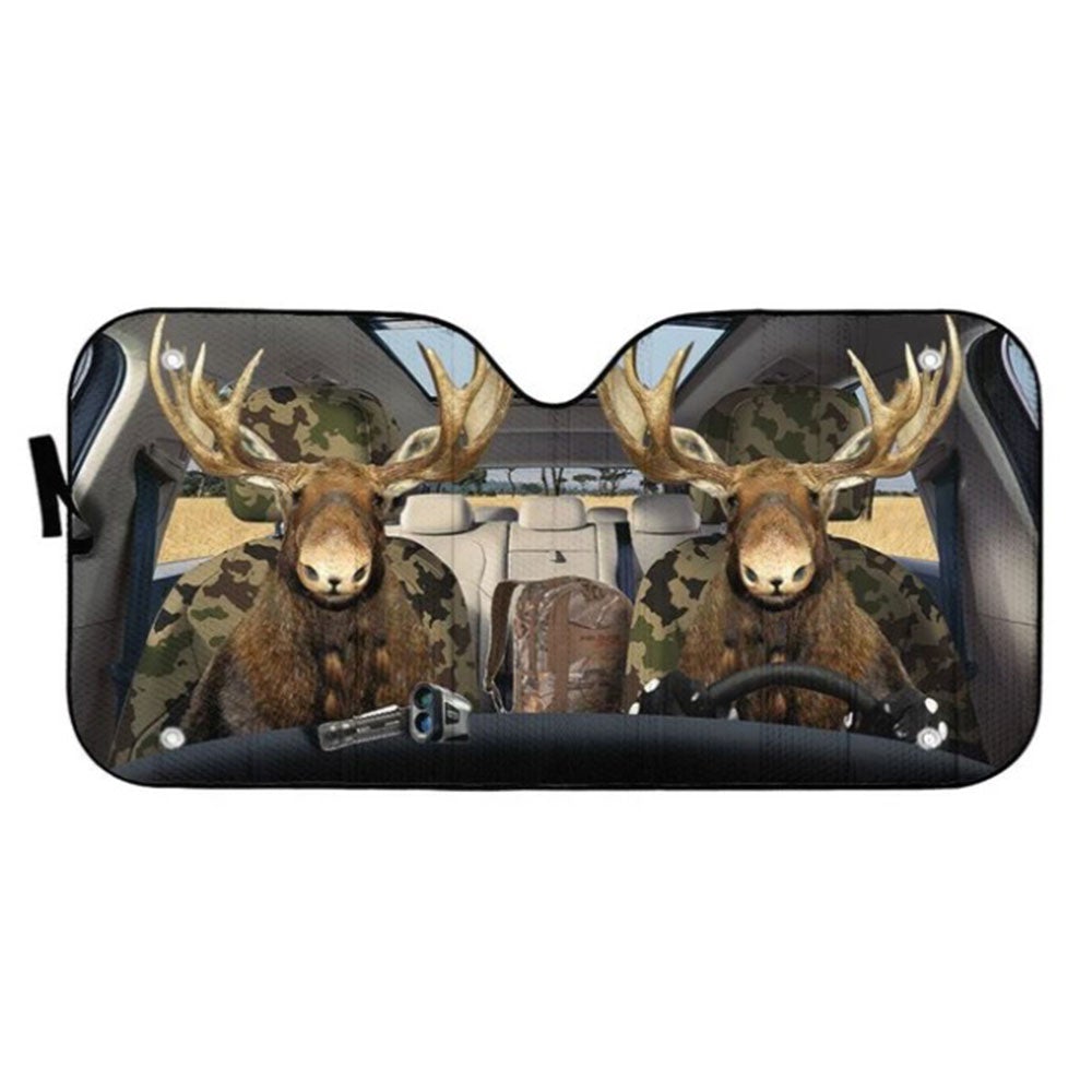 Moose Custom Car Auto Sun Shades Windshield Accessories Decor Gift