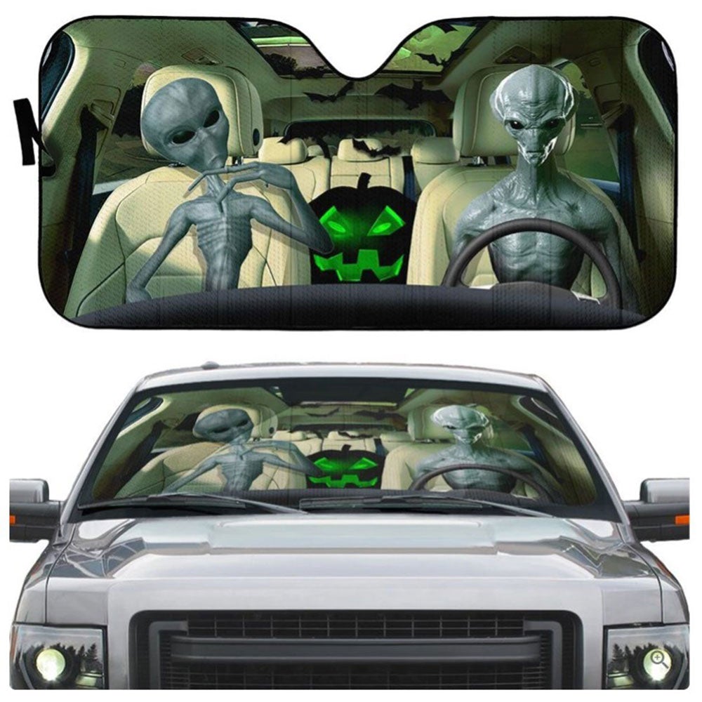 Halloween Alien Custom Car Auto Sun Shades Windshield Accessories Decor Gift