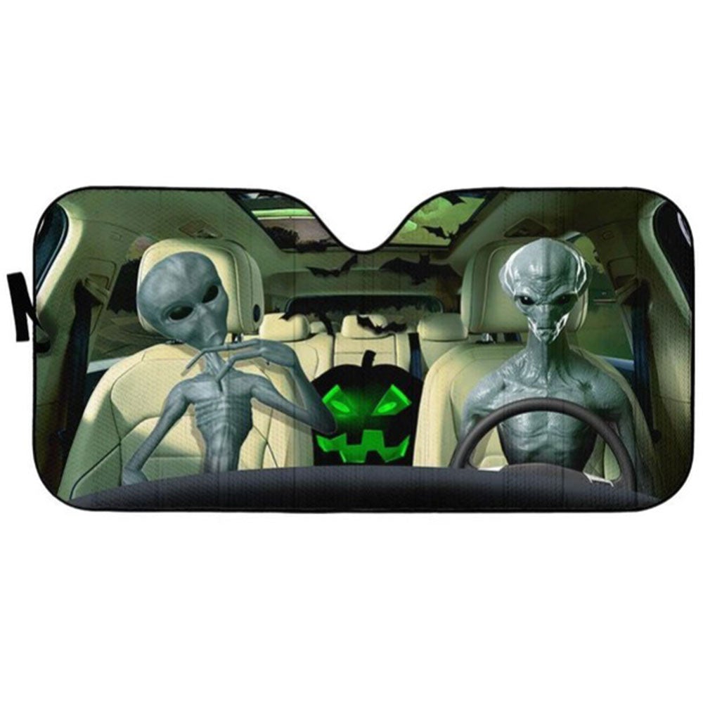 Halloween Alien Custom Car Auto Sun Shades Windshield Accessories Decor Gift