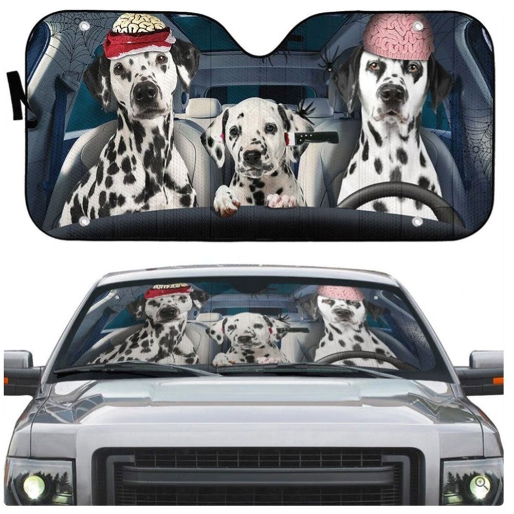 Halloween Dalmatian Family Custom Car Auto Sun Shades Windshield Accessories Decor Gift