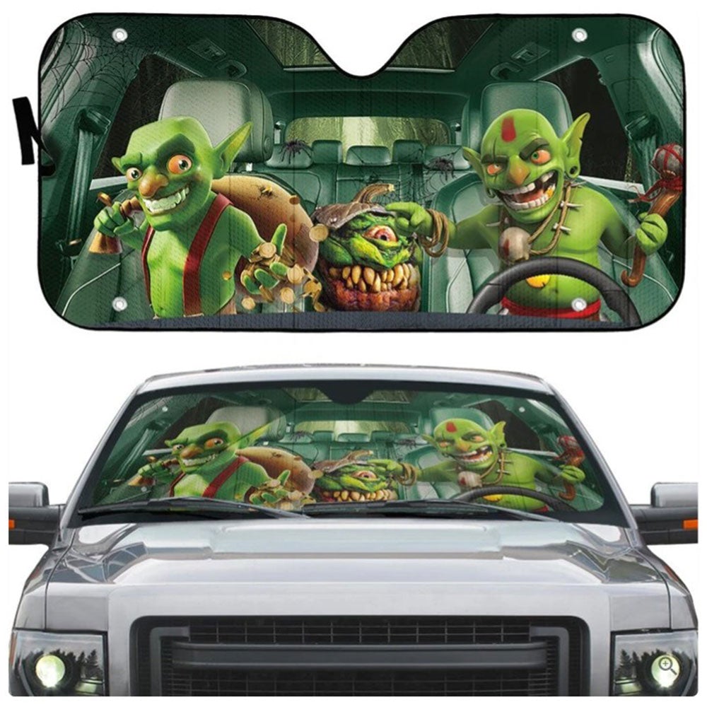 Halloween Goblin Custom Car Auto Sun Shades Windshield Accessories Decor Gift