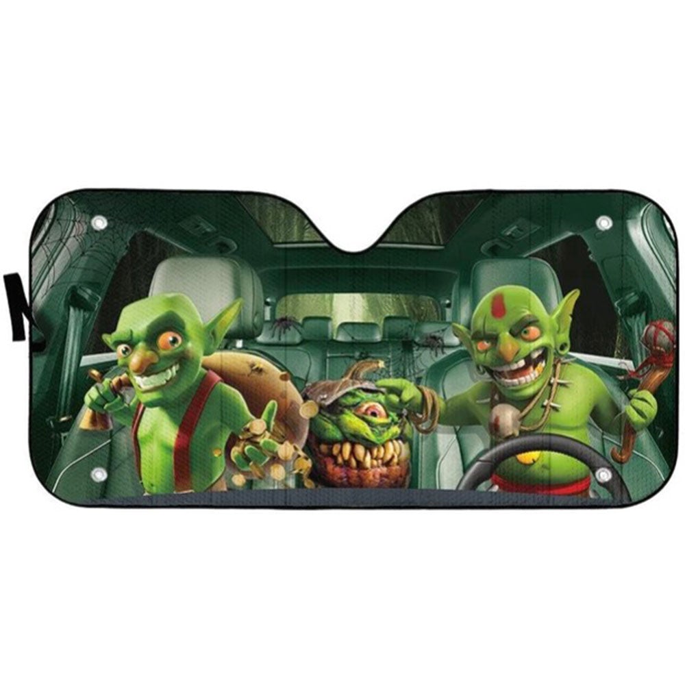 Halloween Goblin Custom Car Auto Sun Shades Windshield Accessories Decor Gift