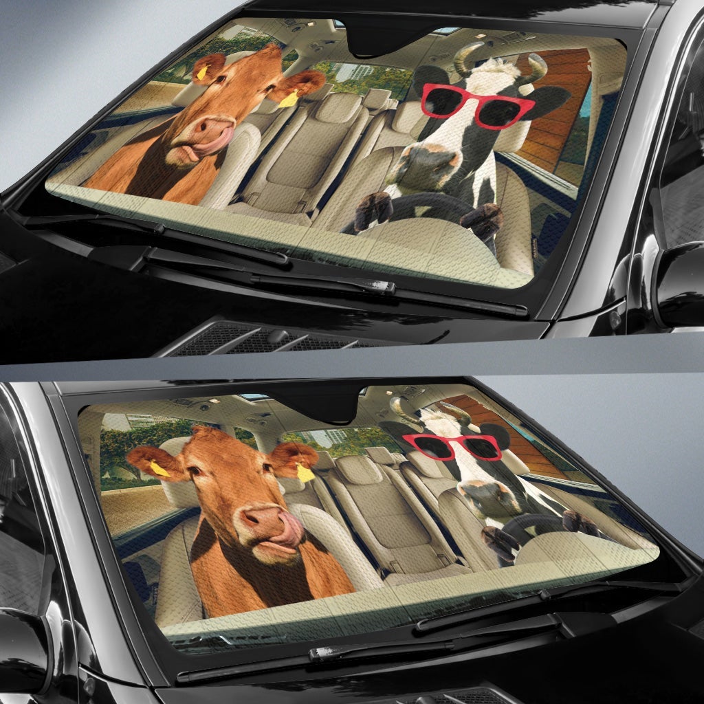 Driving Cows Car Auto Sunshades