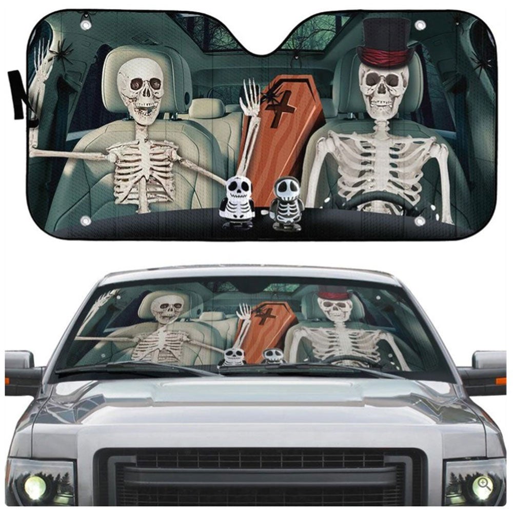 Halloween Skeleton Custom Car Auto Sun Shades Windshield Accessories Decor Gift