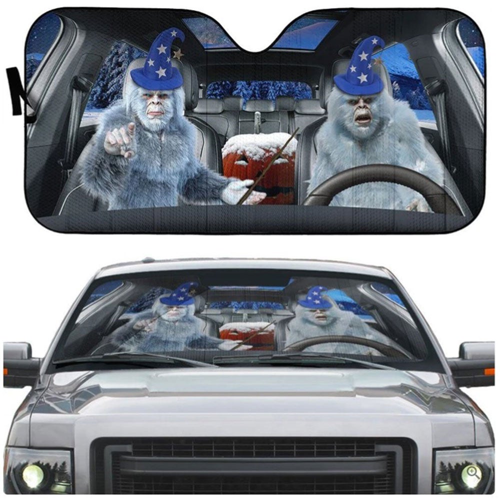 Halloween Yeti Custom Car Auto Sun Shades Windshield Accessories Decor Gift