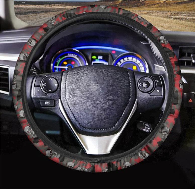 Horror Frankenstein Pattern Print Car Steering Wheel Cover