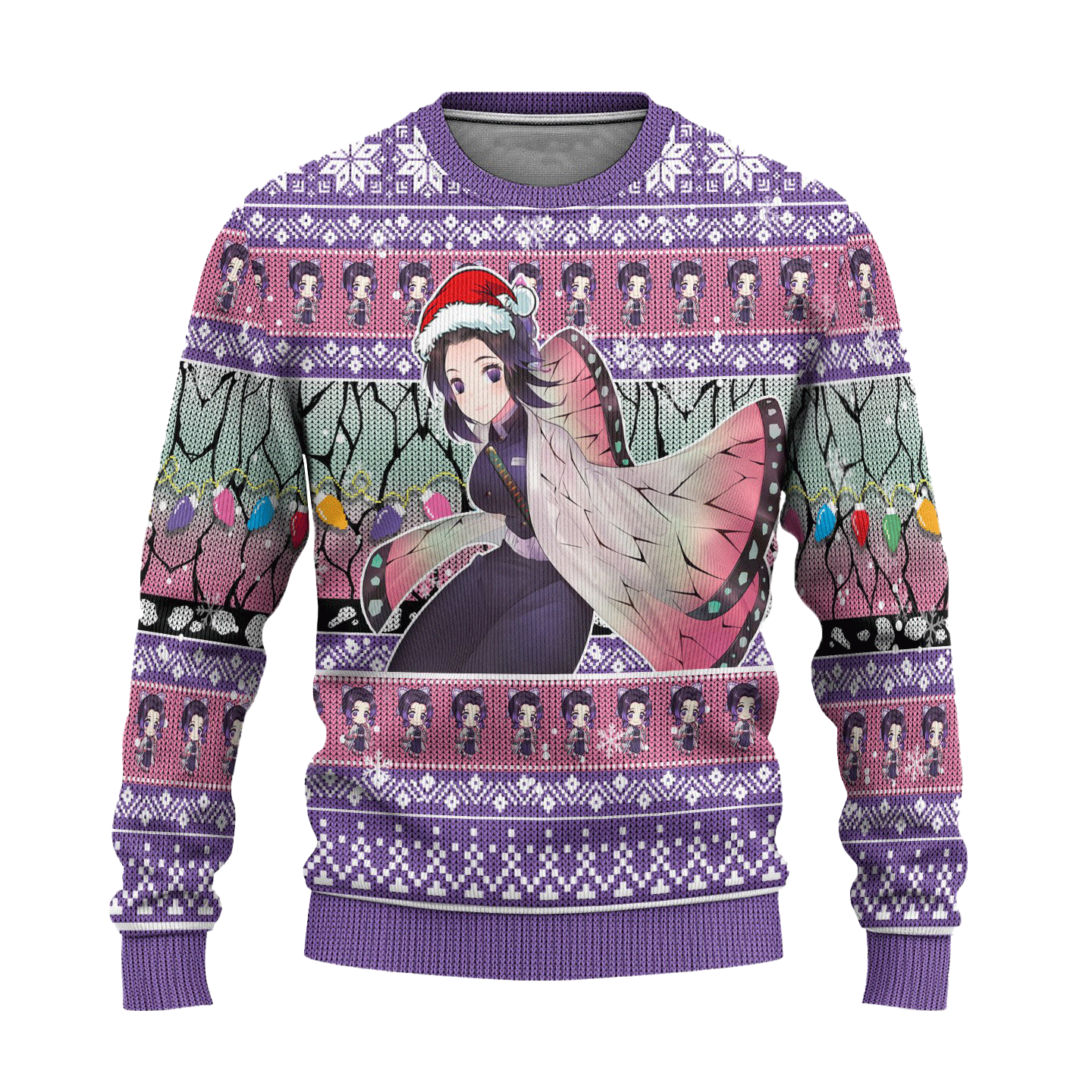Demon Slayer Shinobu Kochou Anime Ugly Christmas Sweater Xmas Gift