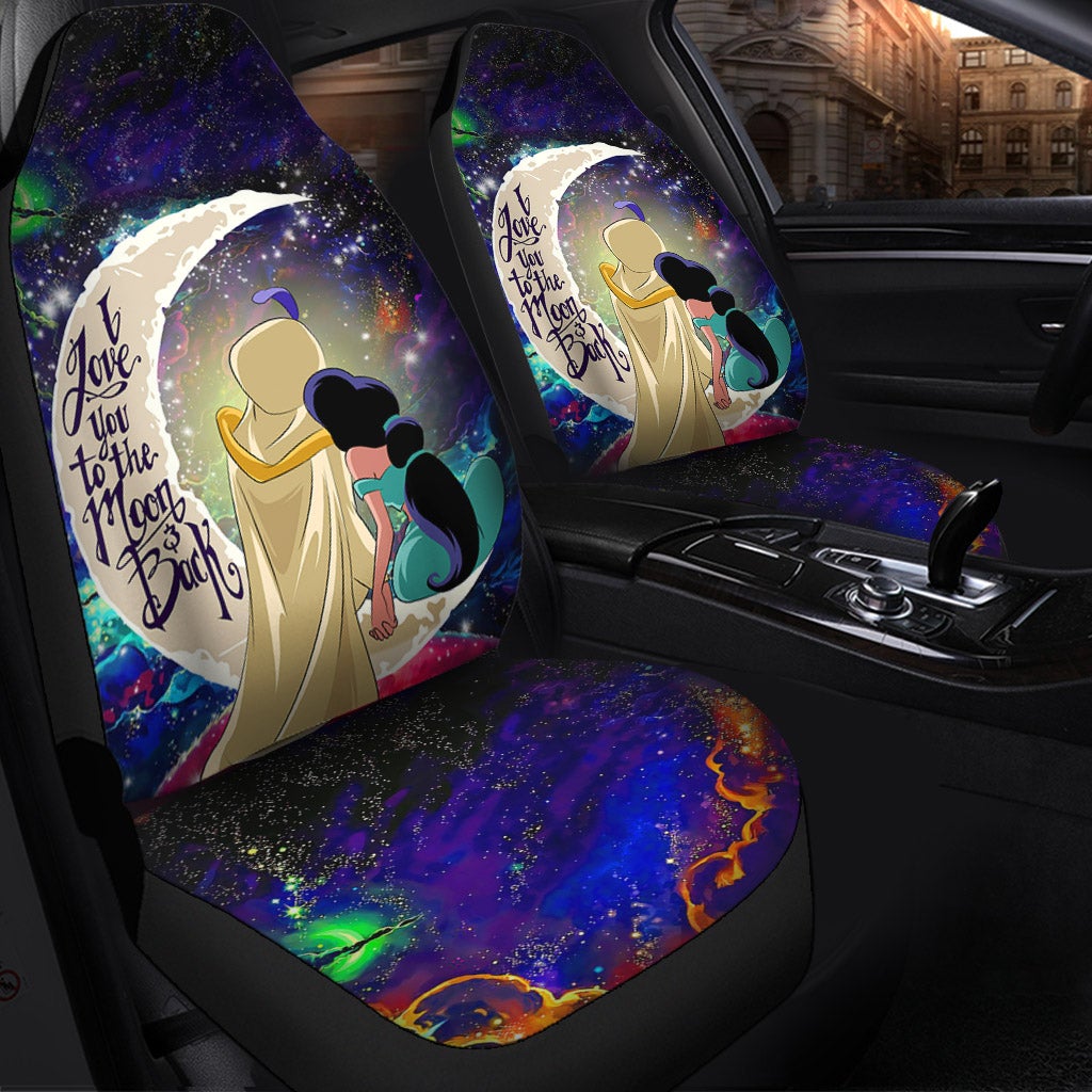 Aladin Couple Love You To The Moon Galaxy Car Seat Covers