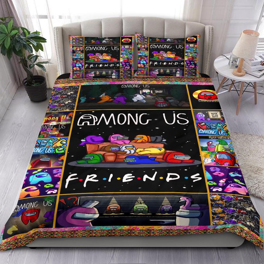 Among Us Friends Bedding Set Duvet Cover And 2 Pillowcases