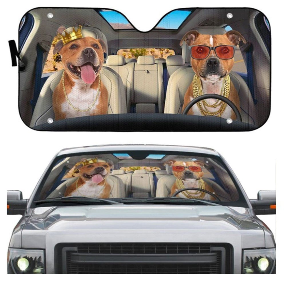 Staffordshire Bull Terrier Dog Car Auto Sun Shades Windshield Accessories Decor Gift