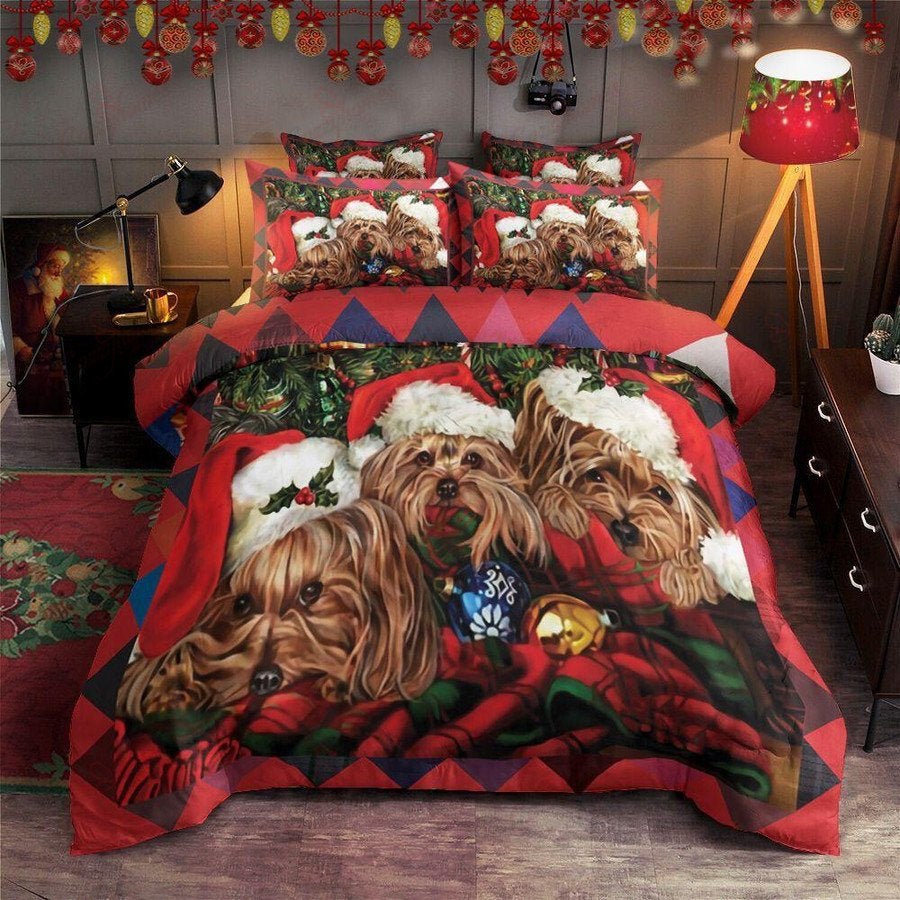 Yorkshire Terrier Christmas Bedding Set