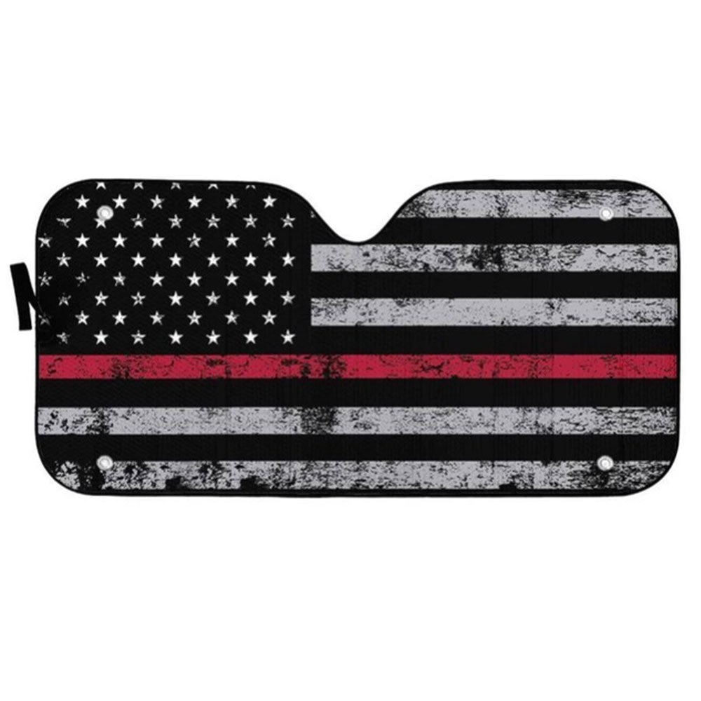 Red Thin Line Car Auto Sun Shades Windshield Accessories Decor Gift