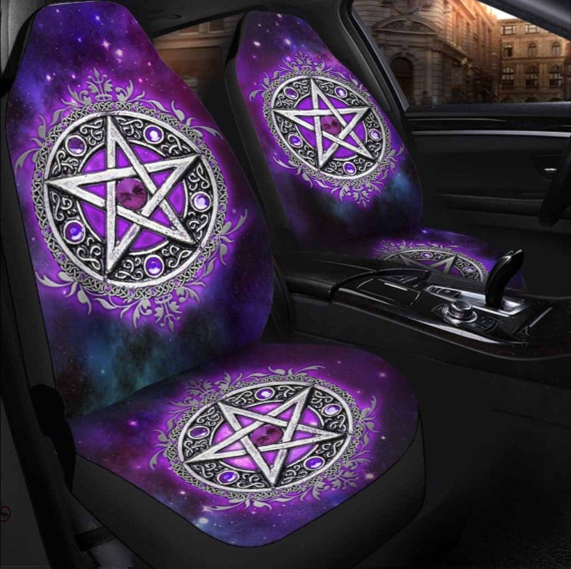 Witch Vibe Purple Pentagram Car Seat Cover