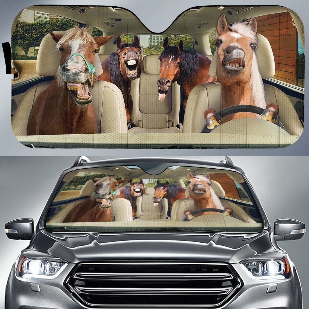Funny Horses Car Auto Sunshades