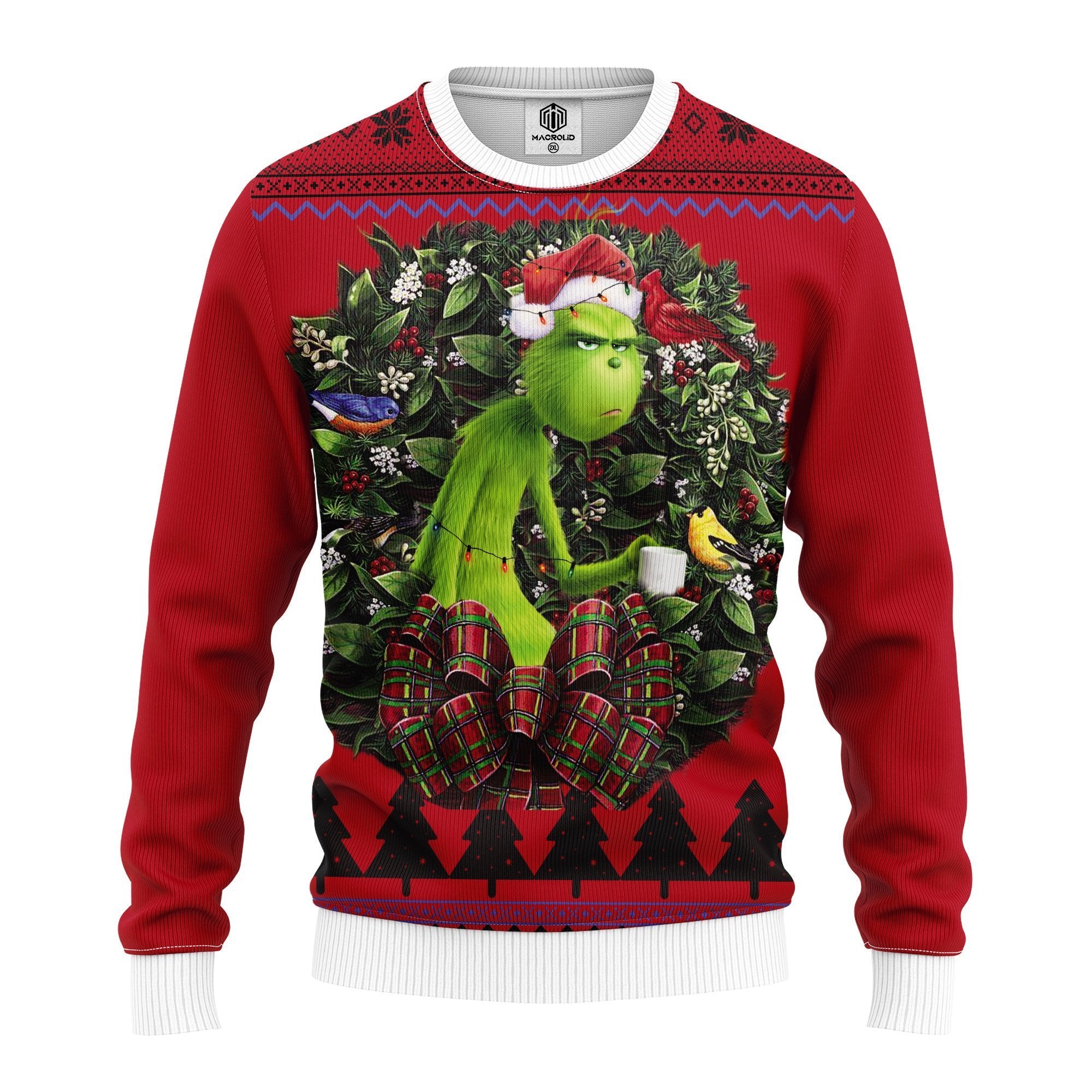 The Grinch With Cup Noel Mc Ugly Christmas Sweater Thanksgiving Gift