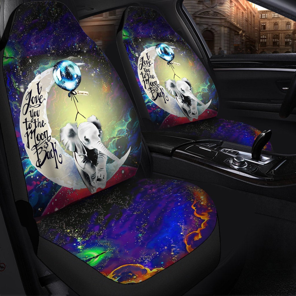 Elephant Love You To The Moon Galaxy Car Seat Covers