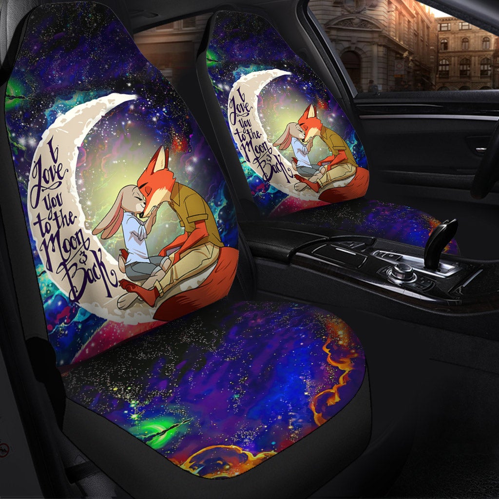 Fox Couple Zootopia Love You To The Moon Galaxy Car Seat Covers