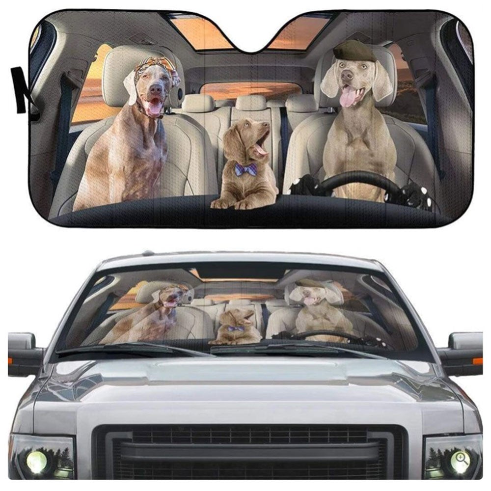 Weimaraner Dogs Custom Car Auto Sun Shades Windshield Accessories Decor Gift