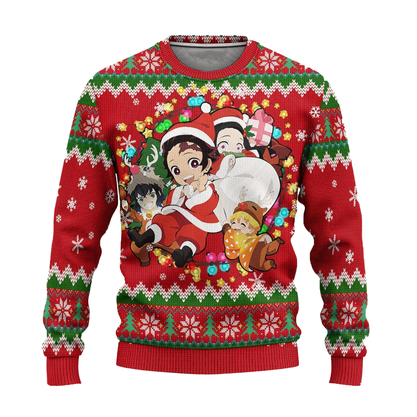 Demon Slayer Anime Ugly Christmas Sweater Red Xmas Gift