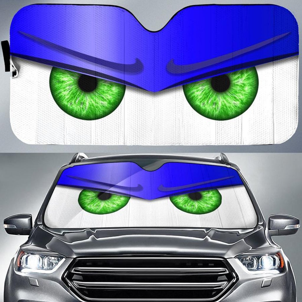Blue Funny Angry Cartoon Eyes Car Auto Sun Shades Windshield Accessories Decor Gift