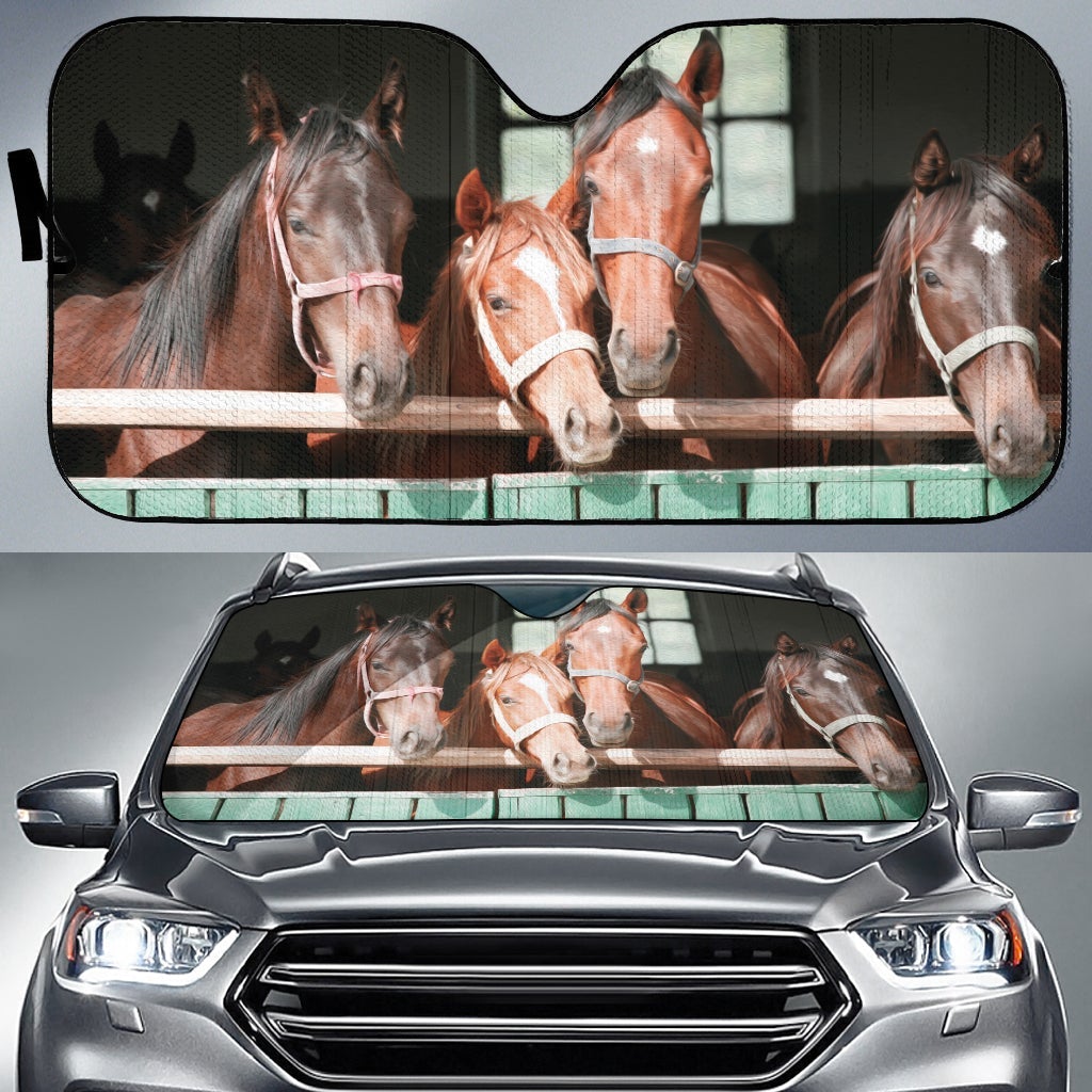 Horses With Fence Car Auto Sunshades