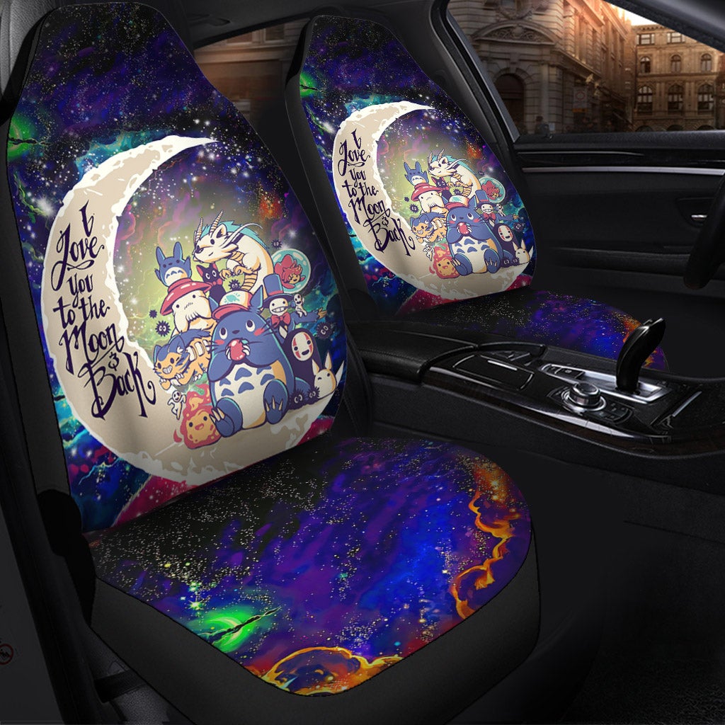 Ghibli Character Love You To The Moon Galaxy Car Seat Covers