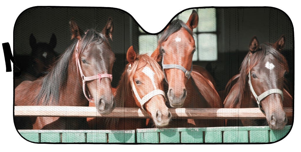 Horses With Fence Car Auto Sunshades