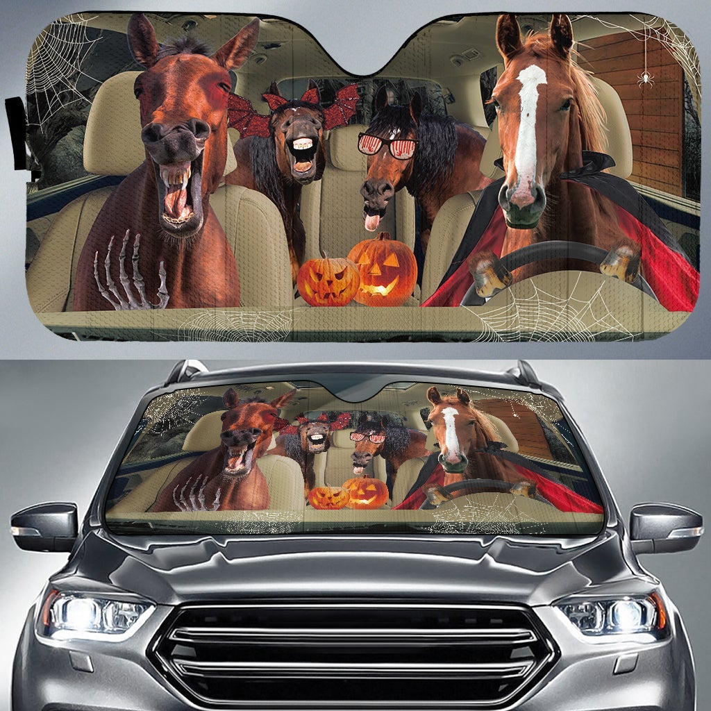Driving Horse Halloween Car Auto Sunshades